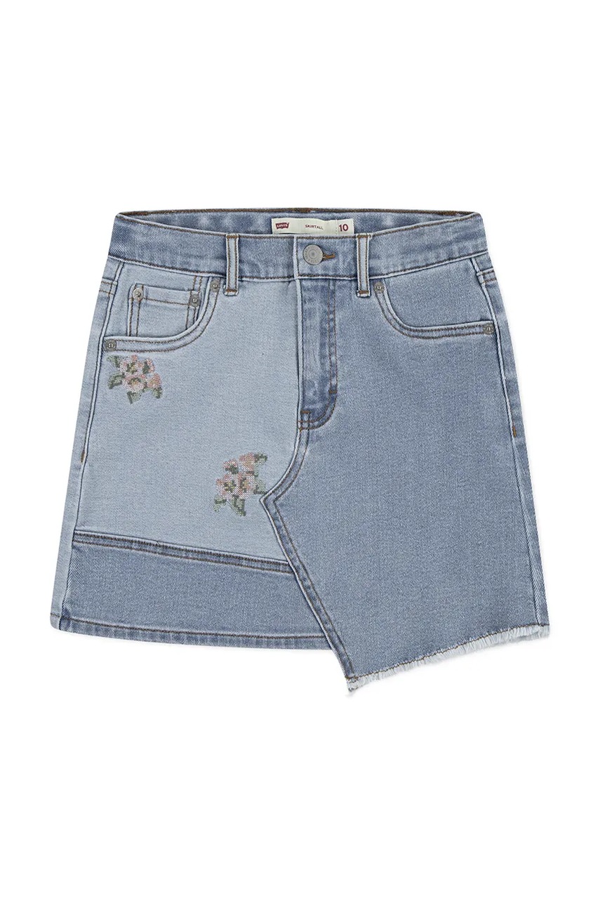 

Детска дънкова пола Levi's MASH UP SKIRT в синьо къса със стандартна кройка 4EM271, Син