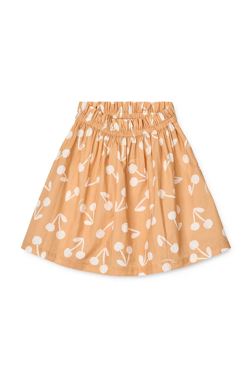 Liewood fustă din bumbac pentru copii Gabriella Printed Skirt culoarea portocaliu, midi, evazati, LW19796