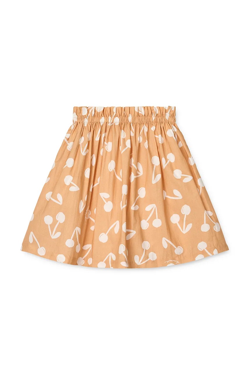 Детская хлопковая юбка Liewood Gabriella Printed Skirt цвет оранжевый midi расклешённая LW19796 Детская хлопковая юбка Liewood Gabriella Printed Skirt цвет оранжевый midi расклешённая LW19796