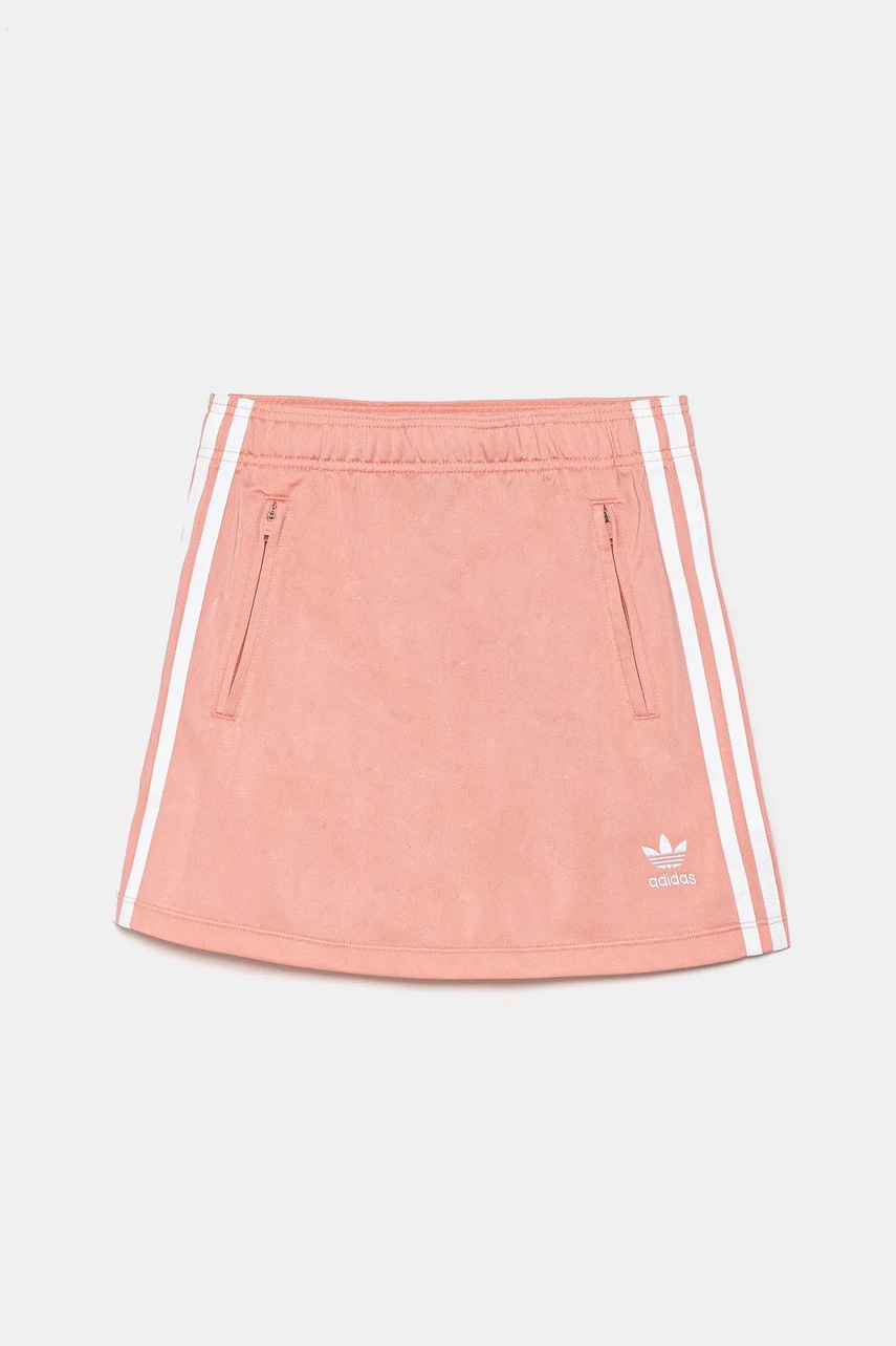 Детская юбка adidas Originals цвет розовый mini расклешённая JC9137 Детская юбка adidas Originals цвет розовый mini расклешённая JC9137