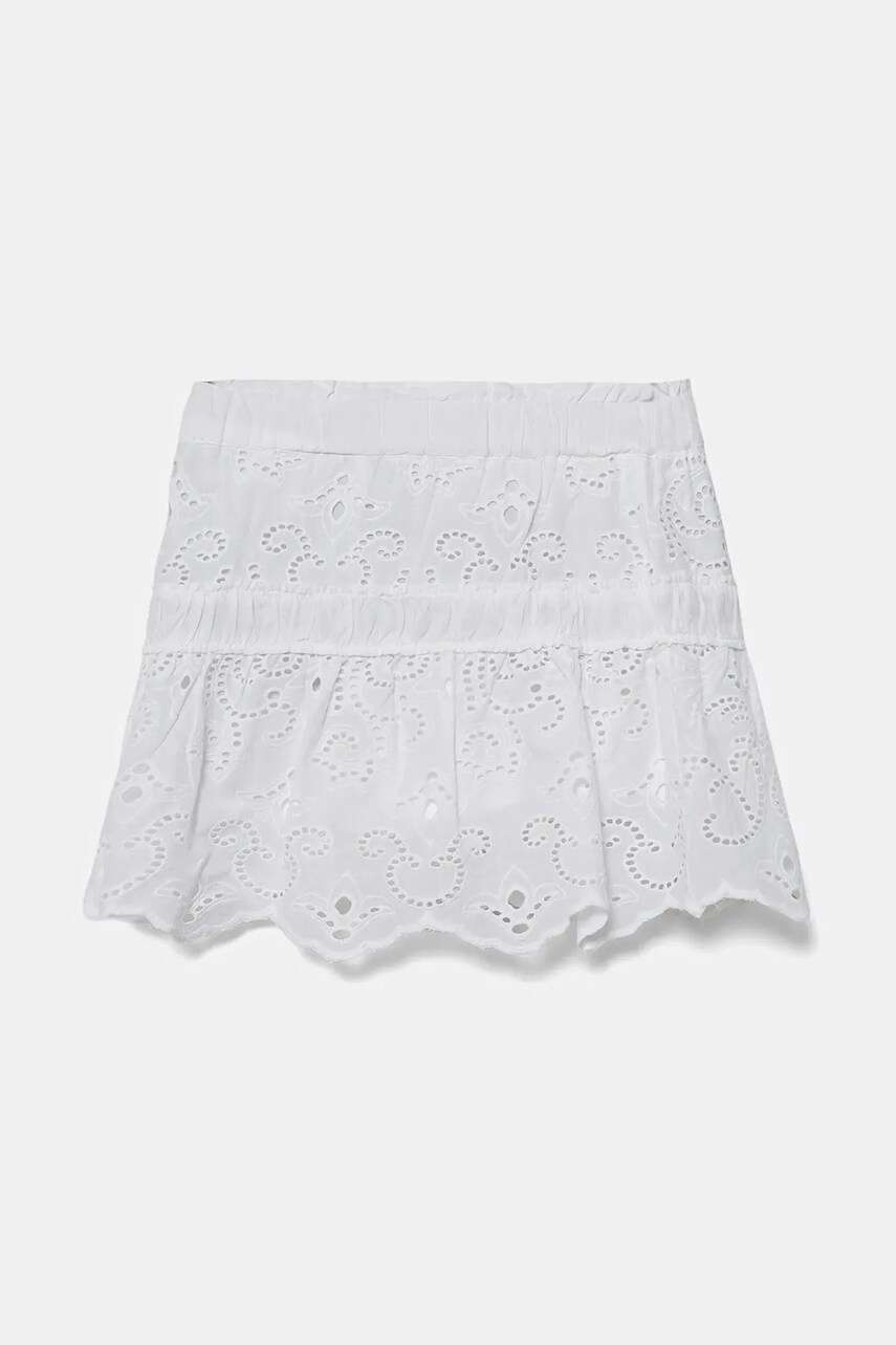 Levně Dětská bavlněná sukně Guess bílá barva, mini, áčková, J5GD35 WH7D0