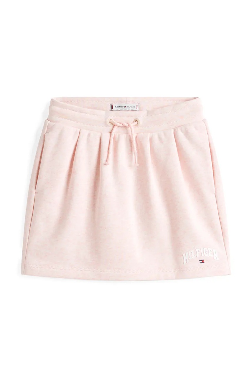 Детская юбка Tommy Hilfiger цвет розовый mini прямая KG0KG08562