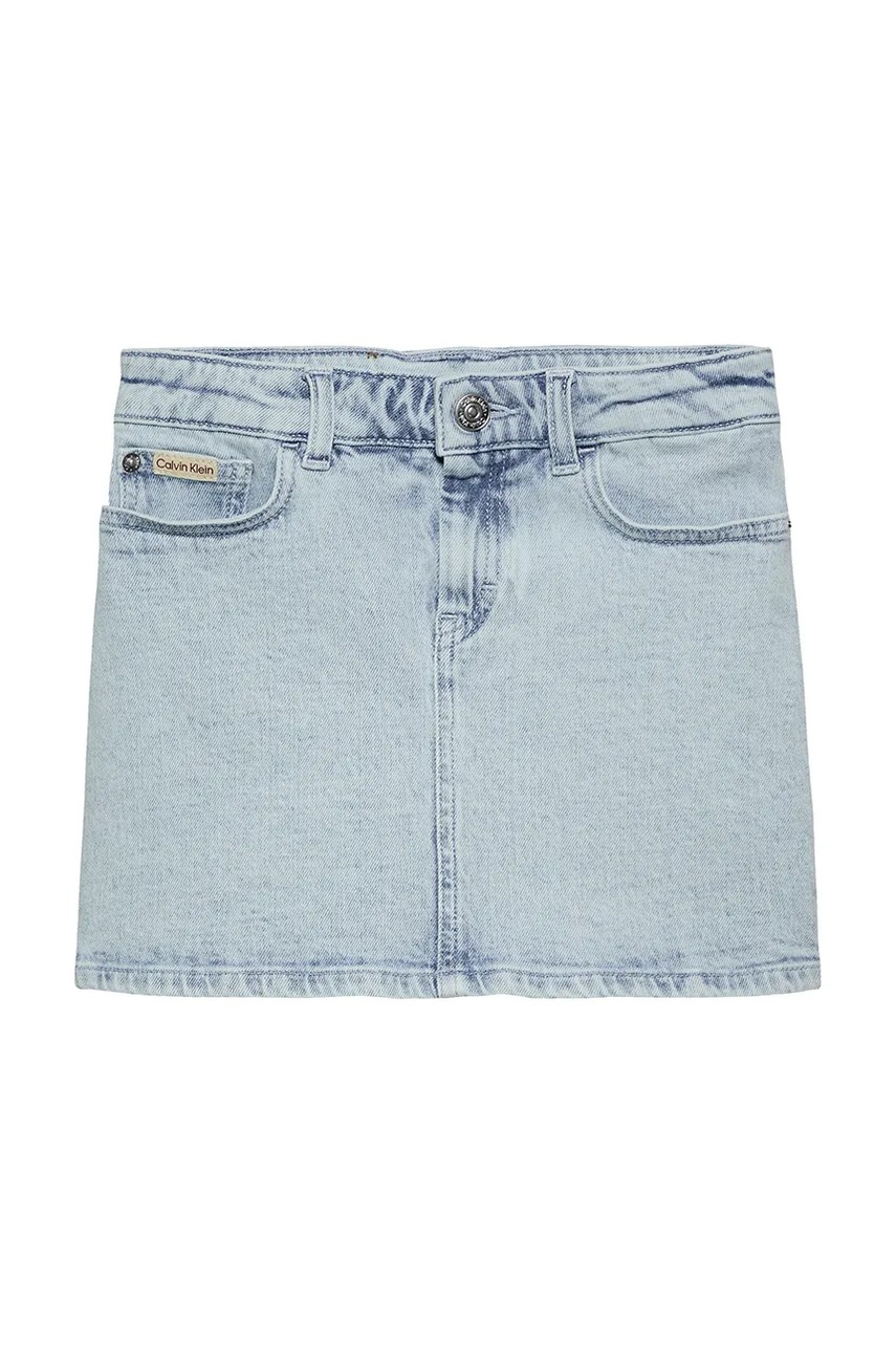 Детская джинсовая юбка Calvin Klein Jeans mini прямая IG0IG02893 Детская джинсовая юбка Calvin Klein Jeans mini прямая IG0IG02893