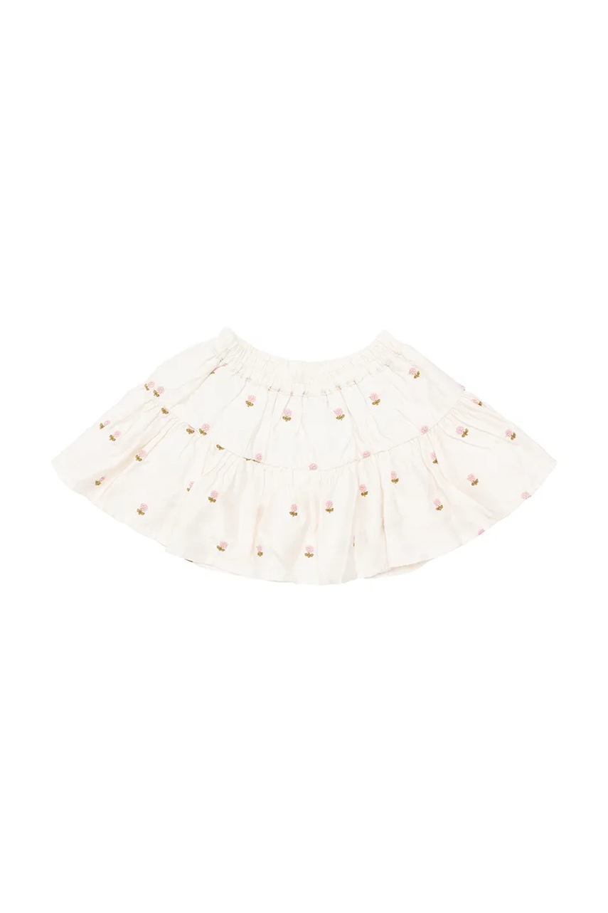 Дитяча спідниця Donsje Lindie Skirt Roses колір білий mini розкльошена 4096801