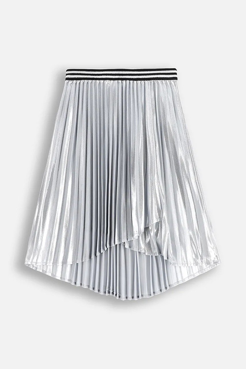 Детская юбка Coccodrillo цвет серебрянный midi расклешённая COSMIC GIRL JUNIOR