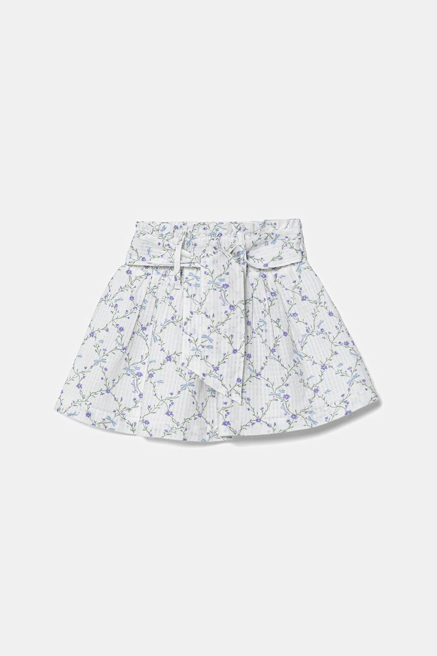 Levně Dětská bavlněná sukně United Colors of Benetton bílá barva, mini, áčková, 40VFG0013