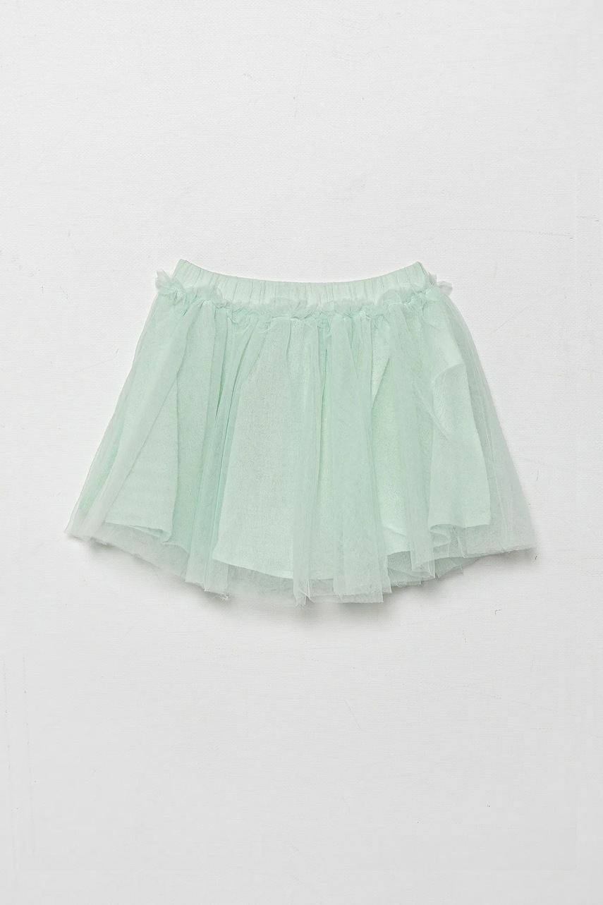Детская юбка United Colors of Benetton цвет зелёный mini расклешённая 4XTGG0011 Детская юбка United Colors of Benetton цвет зелёный mini расклешённая 4XTGG0011
