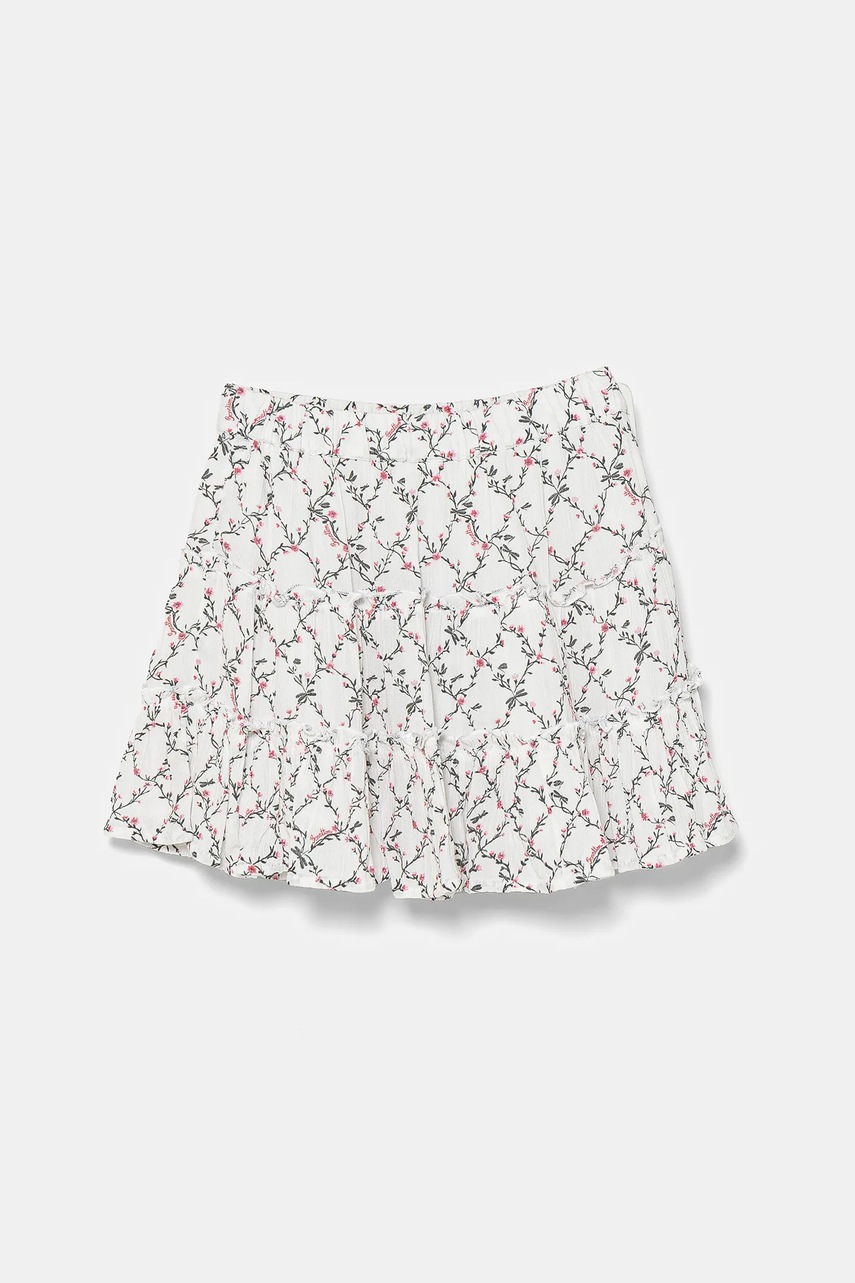 Детская юбка United Colors of Benetton цвет белый mini расклешённая 4KEUC0027