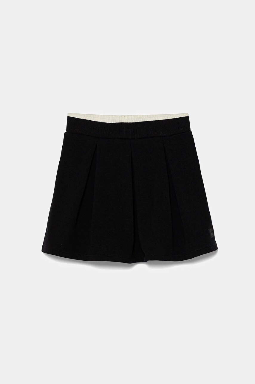 United Colors of Benetton fustă fete culoarea negru, mini, evazati, 32N4C0007
