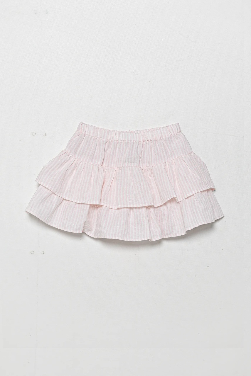 Детская льняная юбка United Colors of Benetton цвет розовый mini расклешённая 4Q1NG0010