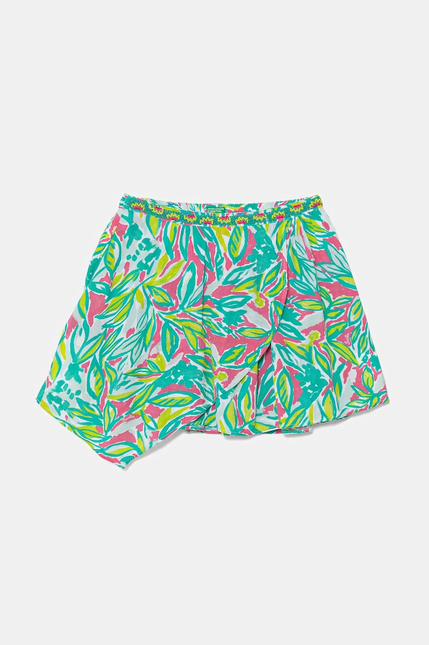 United Colors of Benetton fustă culoarea turcoaz, mini, drept, 4UIAC002E