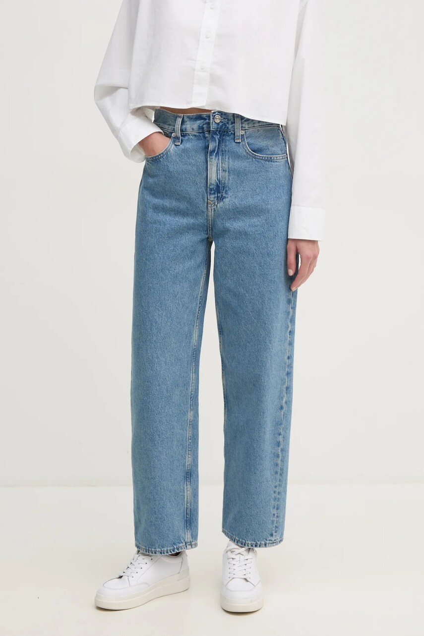 Levně Džíny Calvin Klein Jeans dámské, high waist, J20J225005