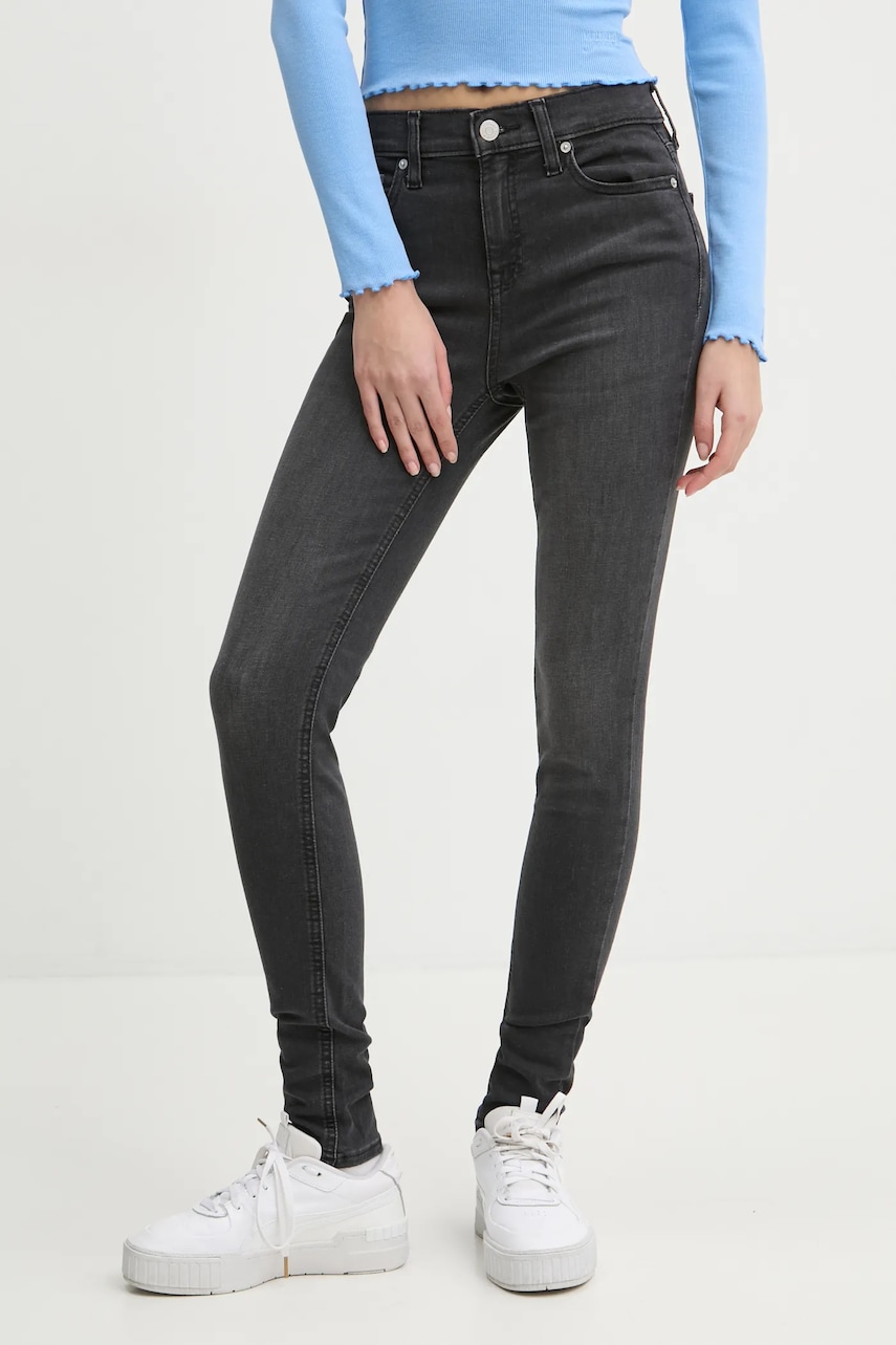 Tommy Jeans jeans femei, culoarea gri, DW0DW19550