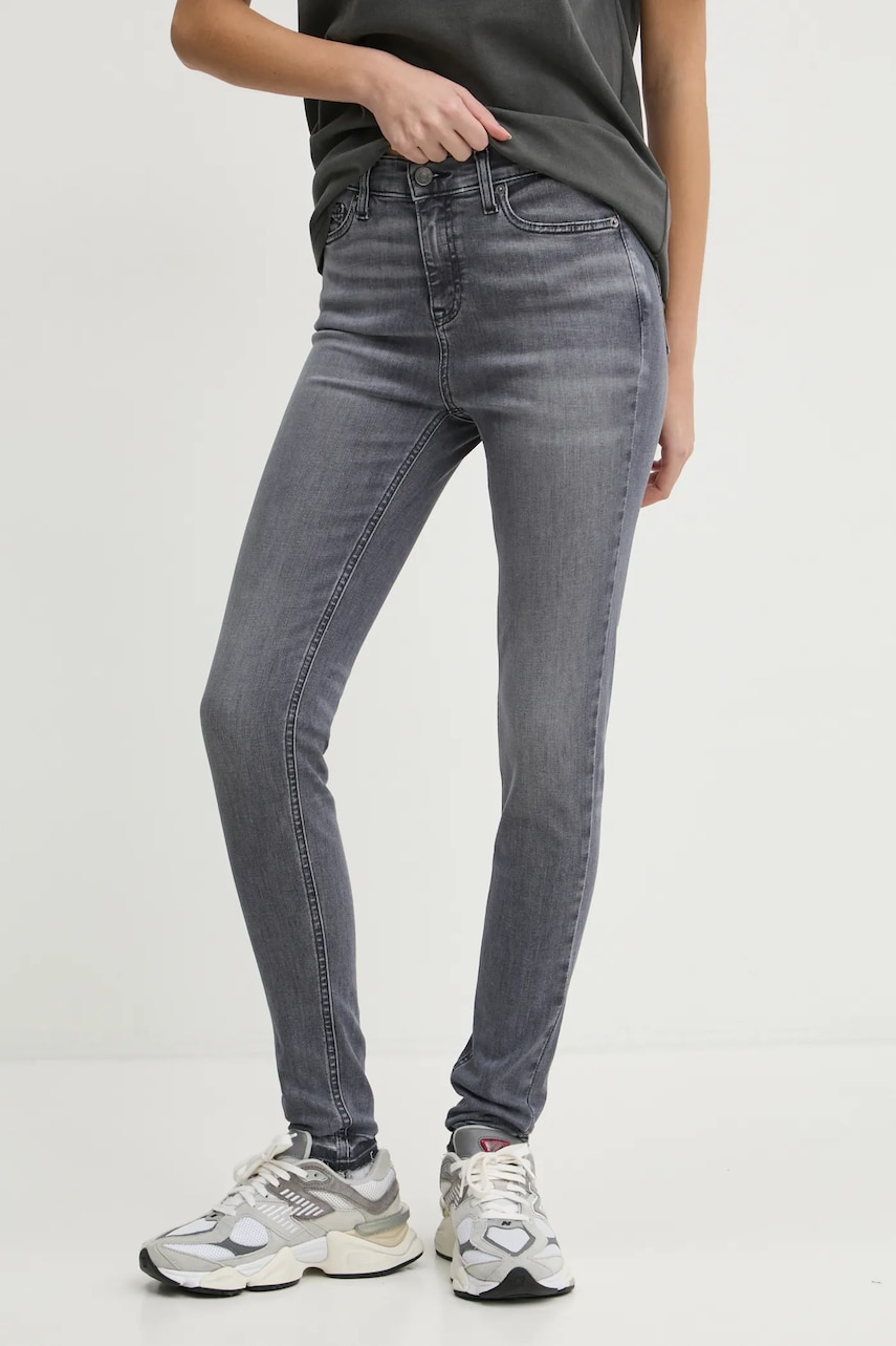 Tommy Jeans jeans femei, culoarea gri, DW0DW19557