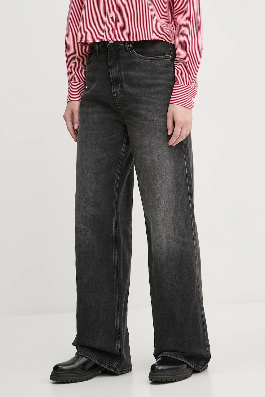 Tommy Jeans jeans femei, culoarea gri, DW0DW19578