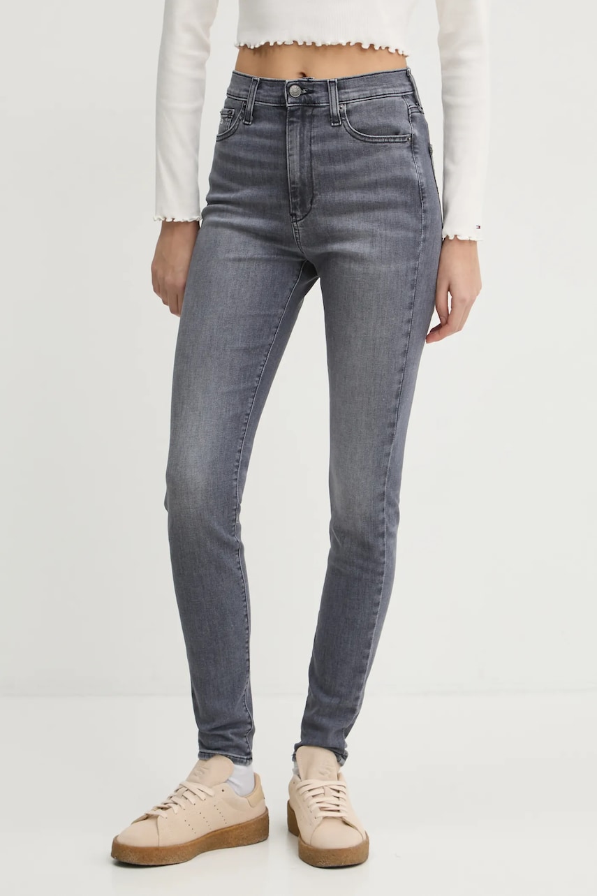Tommy Jeans jeans femei, culoarea gri, DW0DW19590