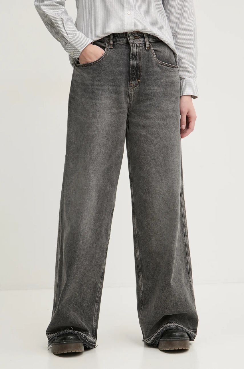 Tommy Jeans jeansi femei, culoarea gri, DW0DW19774