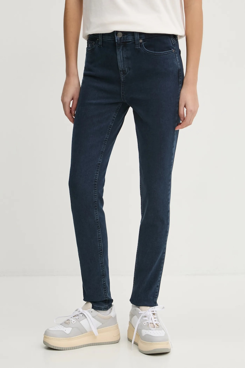 Tommy Jeans jeans femei, culoarea bleumarin, DW0DW20221
