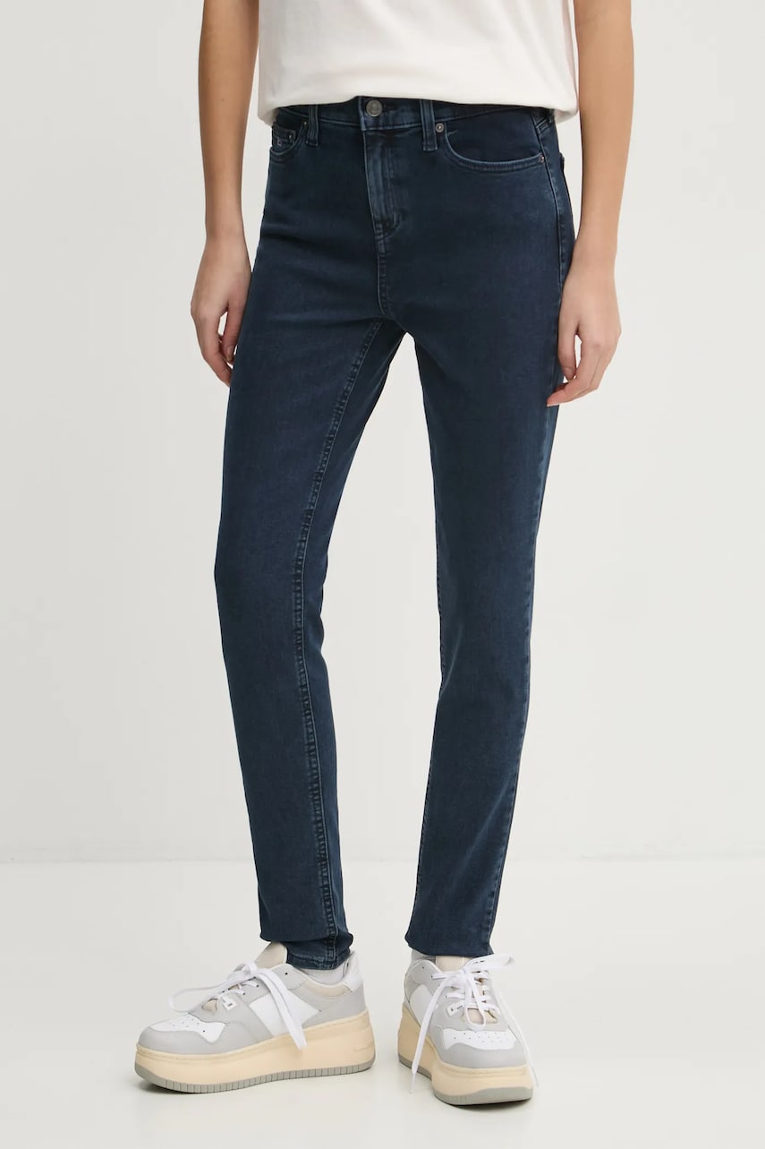 Tommy Jeans jeans femei, culoarea bleumarin, DW0DW20221 Tommy Jeans jeans femei, culoarea bleumarin, DW0DW20221