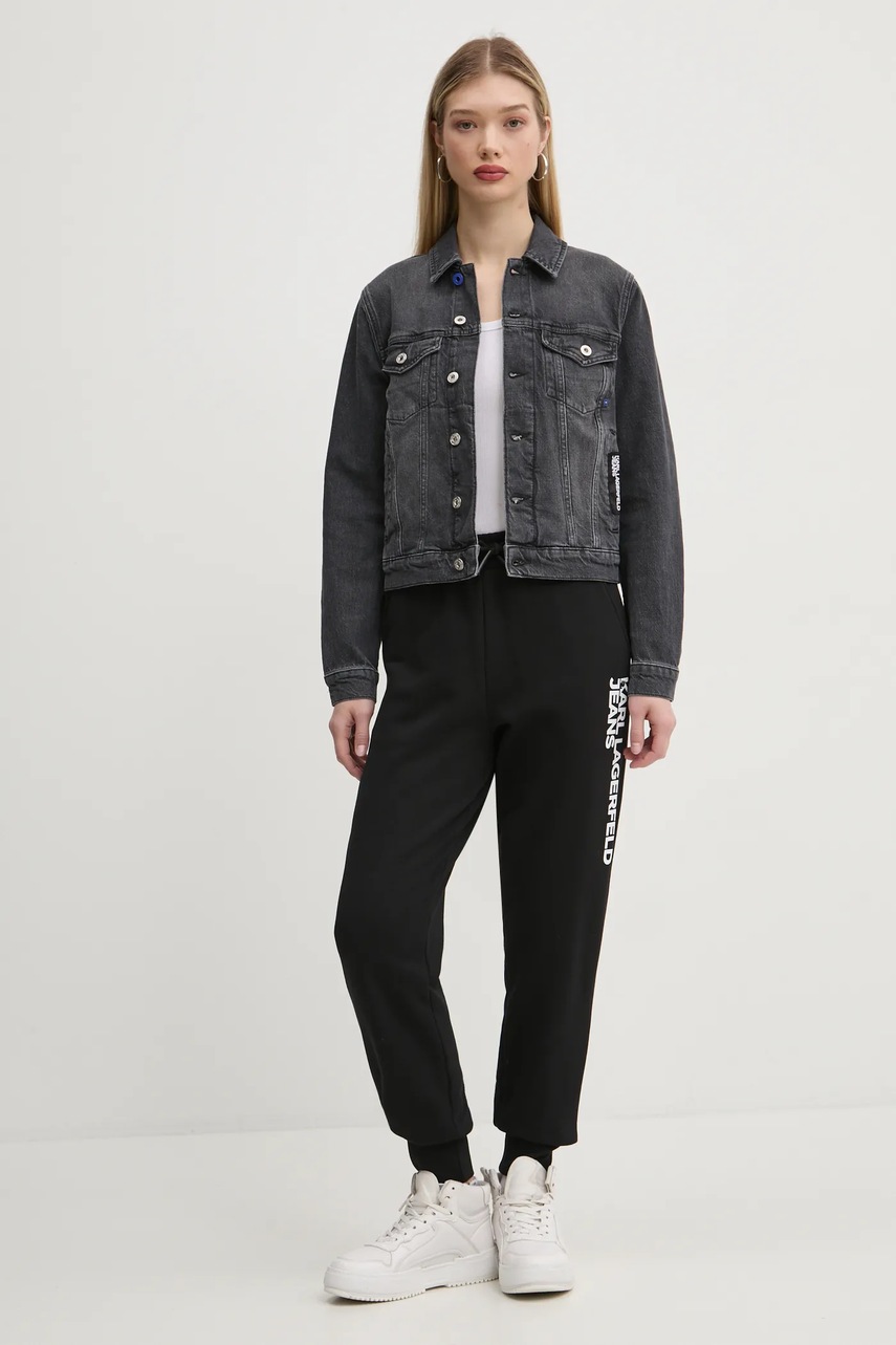 Спортивные штаны Karl Lagerfeld Jeans цвет чёрный с принтом A1W10058 Спортивные штаны Karl Lagerfeld Jeans цвет чёрный с принтом A1W10058