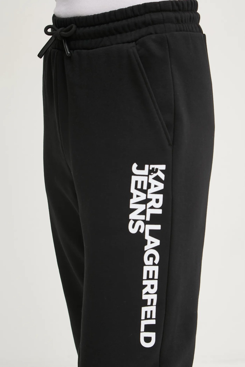 Παντελόνι φόρμας Karl Lagerfeld Jeans χρώμα: μαύρο, A1W10058 φωτογραφία