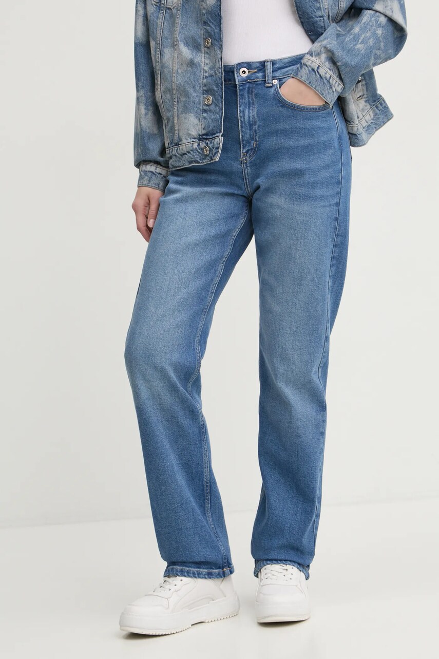 

Дънки Karl Lagerfeld Jeans с висока талия A1W10028, Син