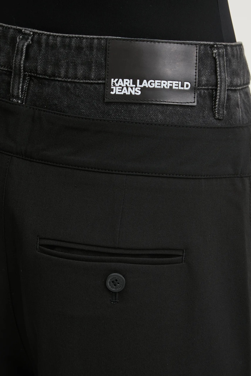 Штани Karl Lagerfeld Jeans жіночі колір чорний широкі висока посадка A1W10061 