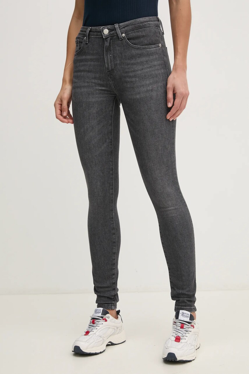 Levně Džíny Tommy Hilfiger dámské, šedá barva, WW0WW43725