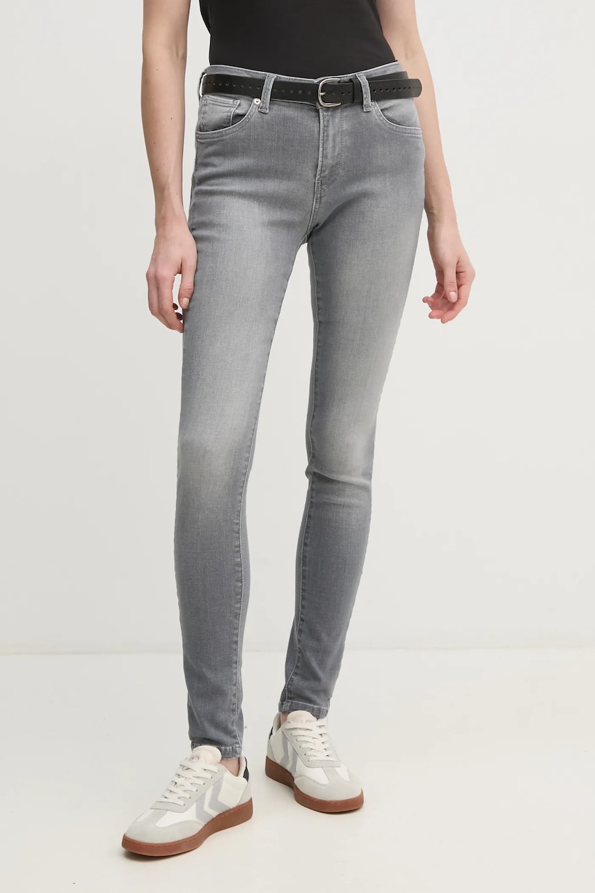 Pepe Jeans jeans SKINNY JEANS MW REGENT femei, culoarea gri, PL204728UI8 Pepe Jeans jeans SKINNY JEANS MW REGENT femei, culoarea gri, PL204728UI8