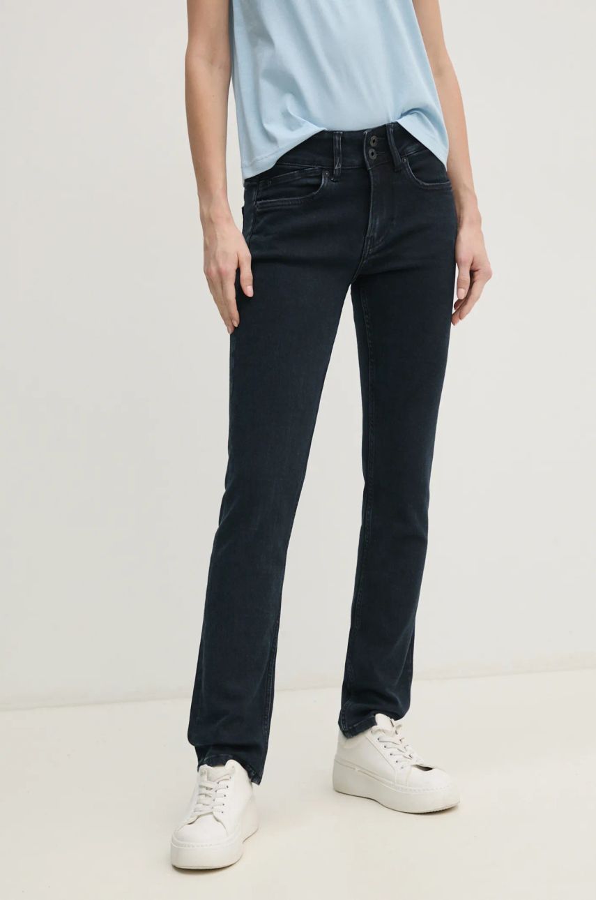 Pepe Jeans jeans SLIM JEANS MW GEN femei, culoarea albastru marin, PL204735ED9