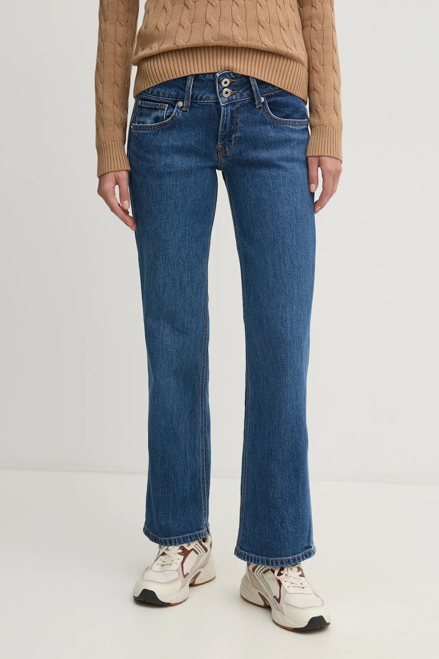 Pepe Jeans jeansi STRAIGHT JEANS LW VENUS femei high waist, PL204848EE3 Pepe Jeans jeansi STRAIGHT JEANS LW VENUS femei high waist, PL204848EE3