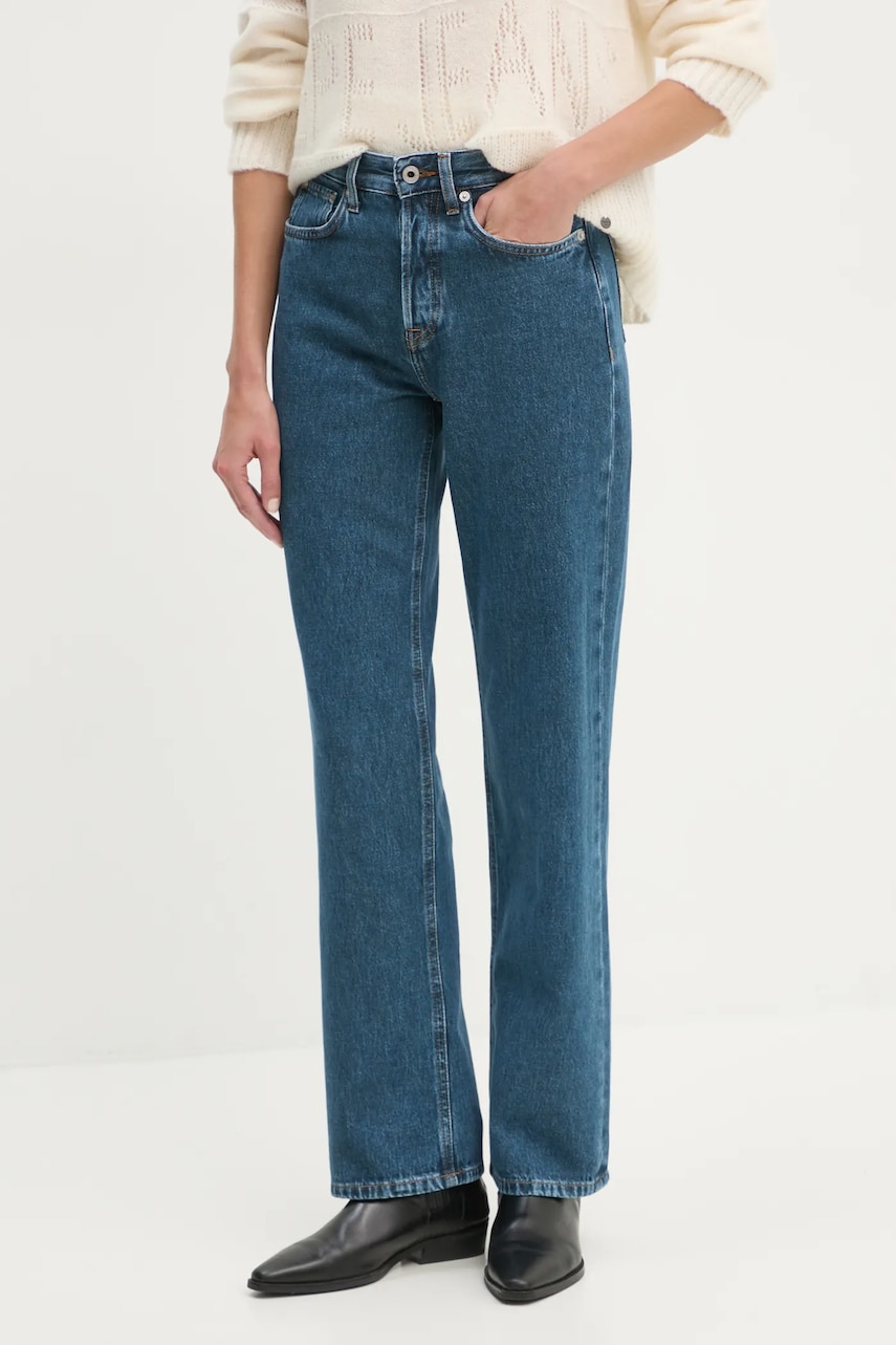 Pepe Jeans jeansi STRAIGHT JEANS HW ROBYN femei high waist, PL204901EF2 Pepe Jeans jeansi STRAIGHT JEANS HW ROBYN femei high waist, PL204901EF2