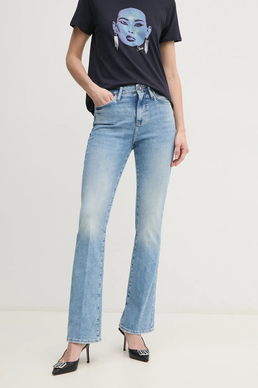 

Дънки Guess с висока талия W5RA0L D5L71, Син