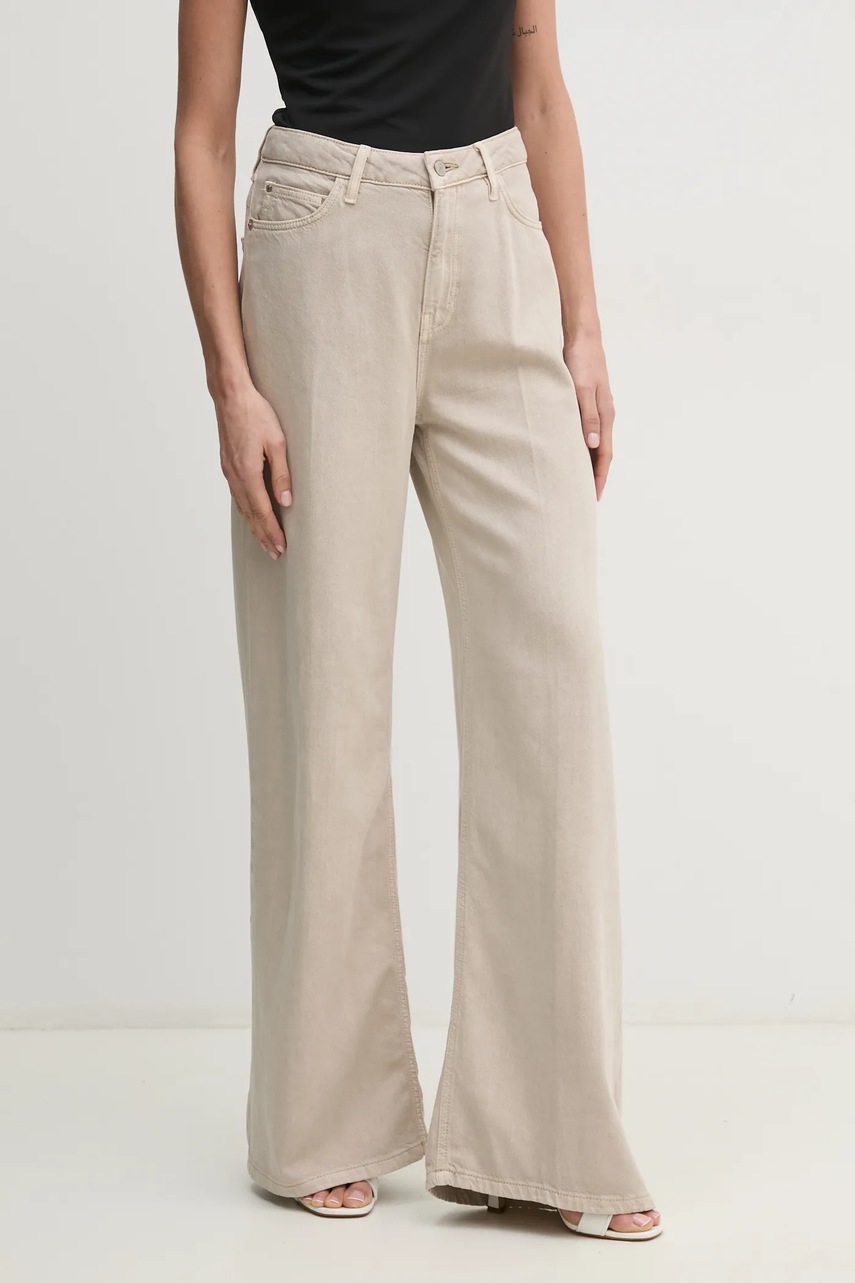 Levně Džíny Guess BELLFLOWER dámské, béžová barva, W5RA82 WFD53