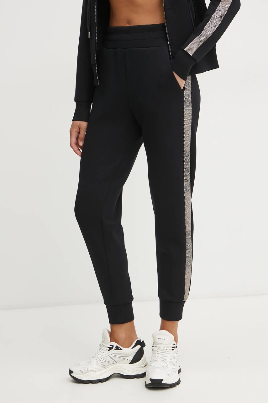 Levně Tepláky Guess VICTOIRE černá barva, s aplikací, W5RB00 KBYE2