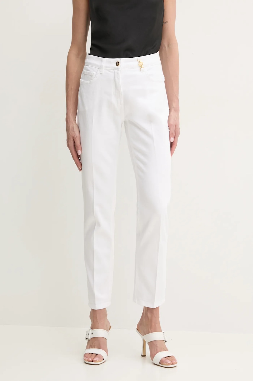 Luisa Spagnoli jeansi femei, culoarea alb, 541781