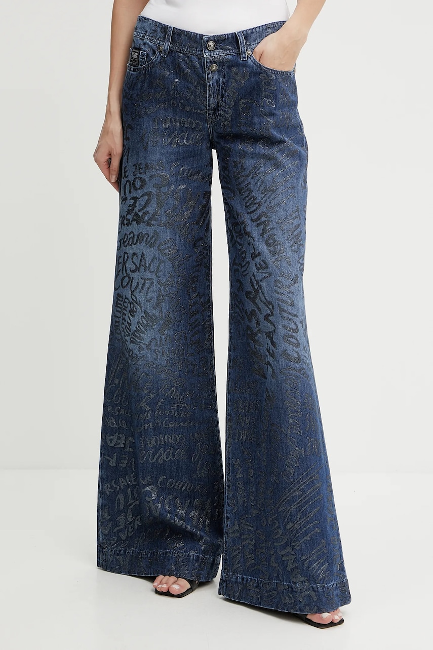 Levně Džíny Versace Jeans Couture dámské, tmavomodrá barva, 78HAB50G DS025LF1