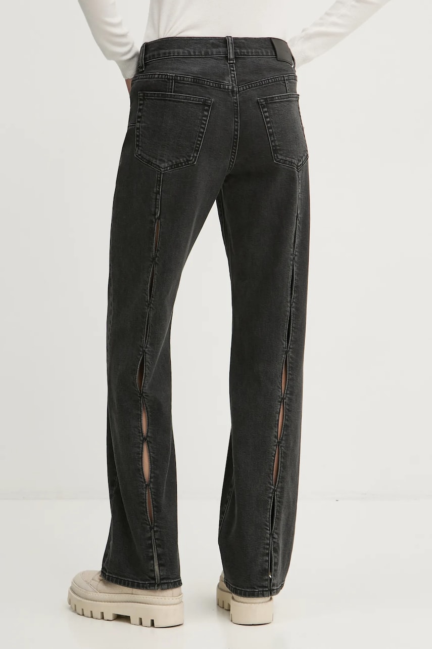 PURPLE BRAND jeansi SLIM STRAIGHT BACK CUT OUT femei high waist, D1003-SCBL224 PURPLE BRAND jeansi SLIM STRAIGHT BACK CUT OUT femei high waist, D1003-SCBL224