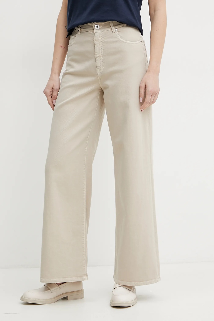 Weekend Max Mara blugi din bumbac femei, culoarea bej, 2515131011600
