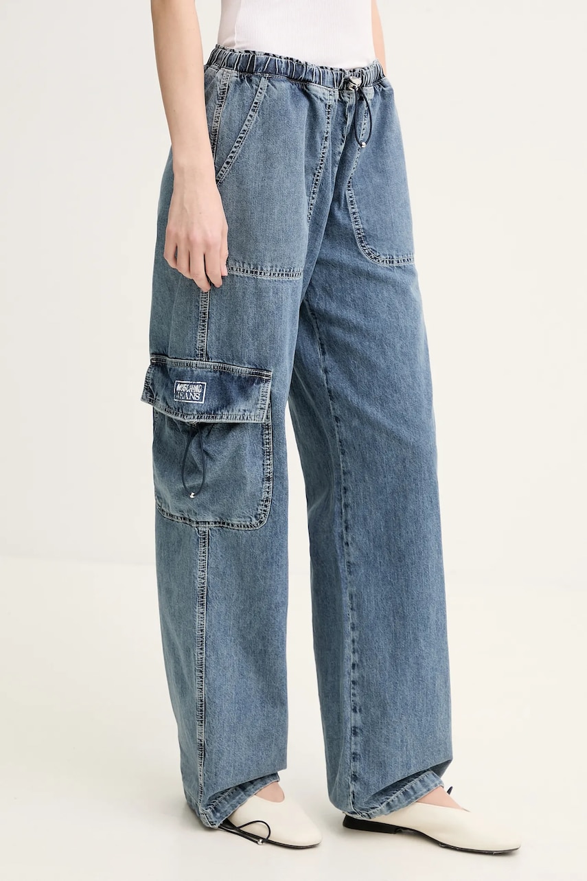 Moschino Jeans blugi din bumbac femei high waist, 0320 3721