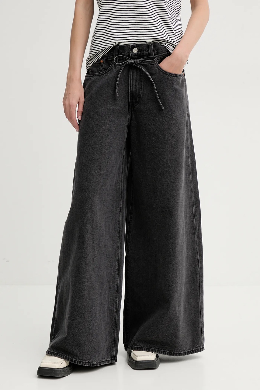 Levi\'s jeansi XL SUPERWIDE femei, culoarea gri, 001T3