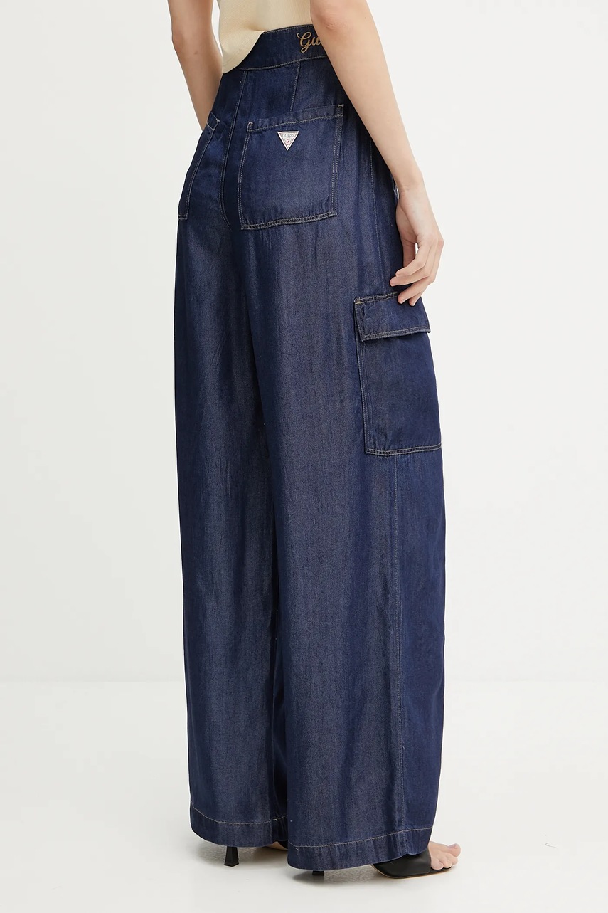 Τζιν παντελόνι Guess AGATHA χρώμα: ναυτικό μπλε, W5GA1T D5N61 φωτογραφία