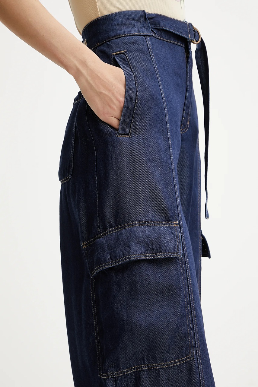 Τζιν παντελόνι Guess AGATHA χρώμα: ναυτικό μπλε, W5GA1T D5N61 φωτογραφία