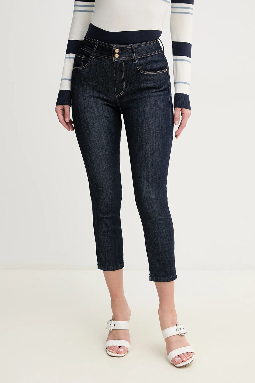 Levně Džíny Guess CAPRI dámské, tmavomodrá barva, W5GA80 D5B43