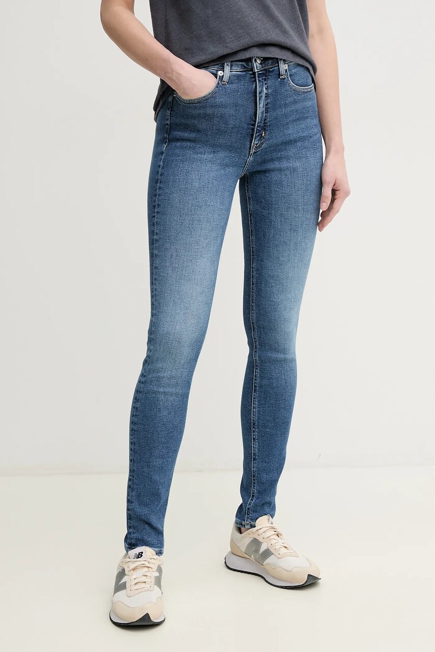 Levně Džíny Calvin Klein Jeans dámské, modrá barva, J20J225149