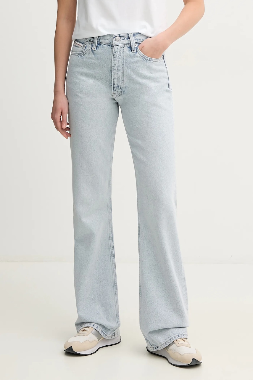 Levně Bavlněné džíny Calvin Klein Jeans dámské, high waist, J20J225125