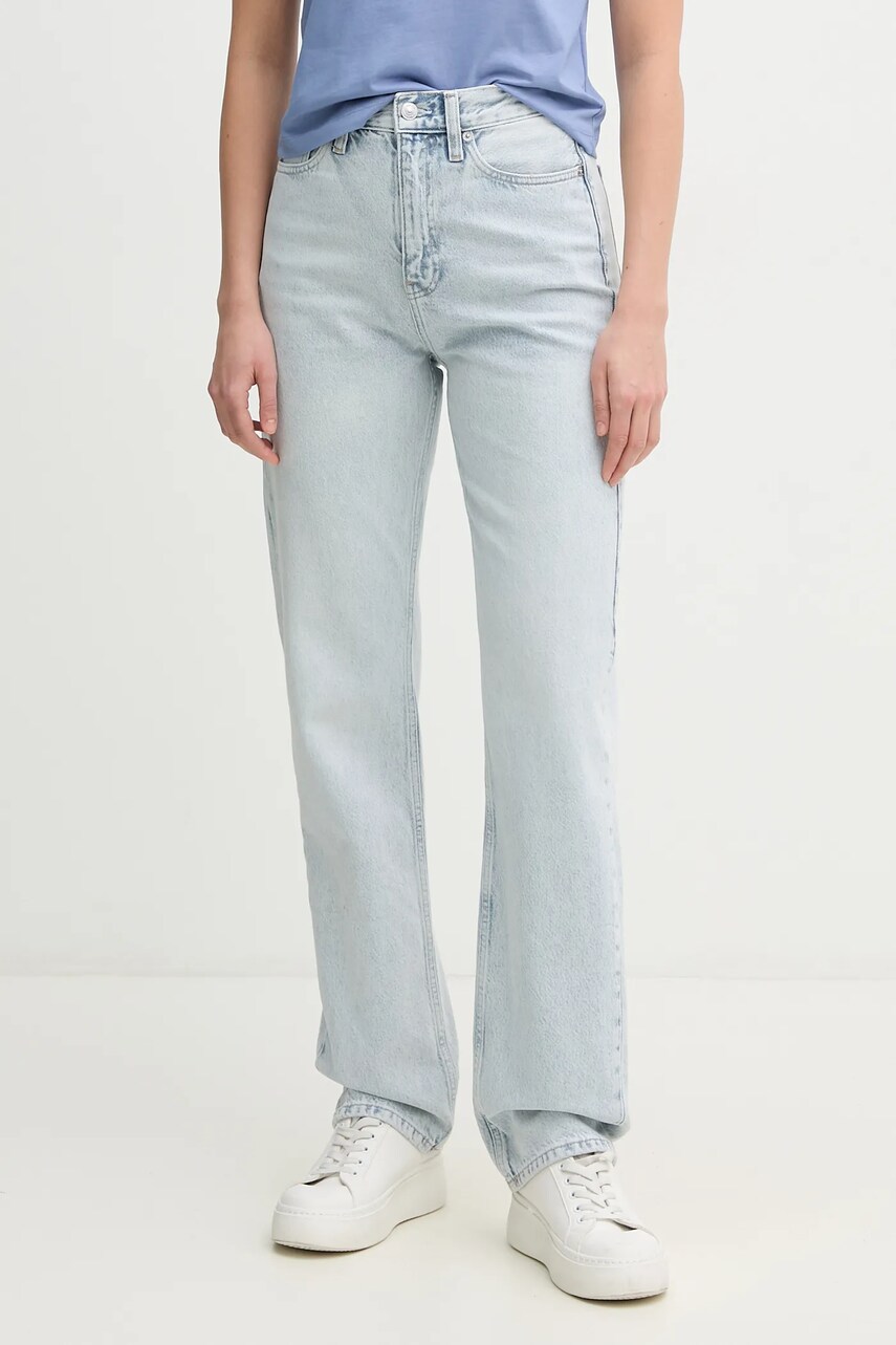 Levně Bavlněné džíny Calvin Klein Jeans dámské, high waist, J20J225132