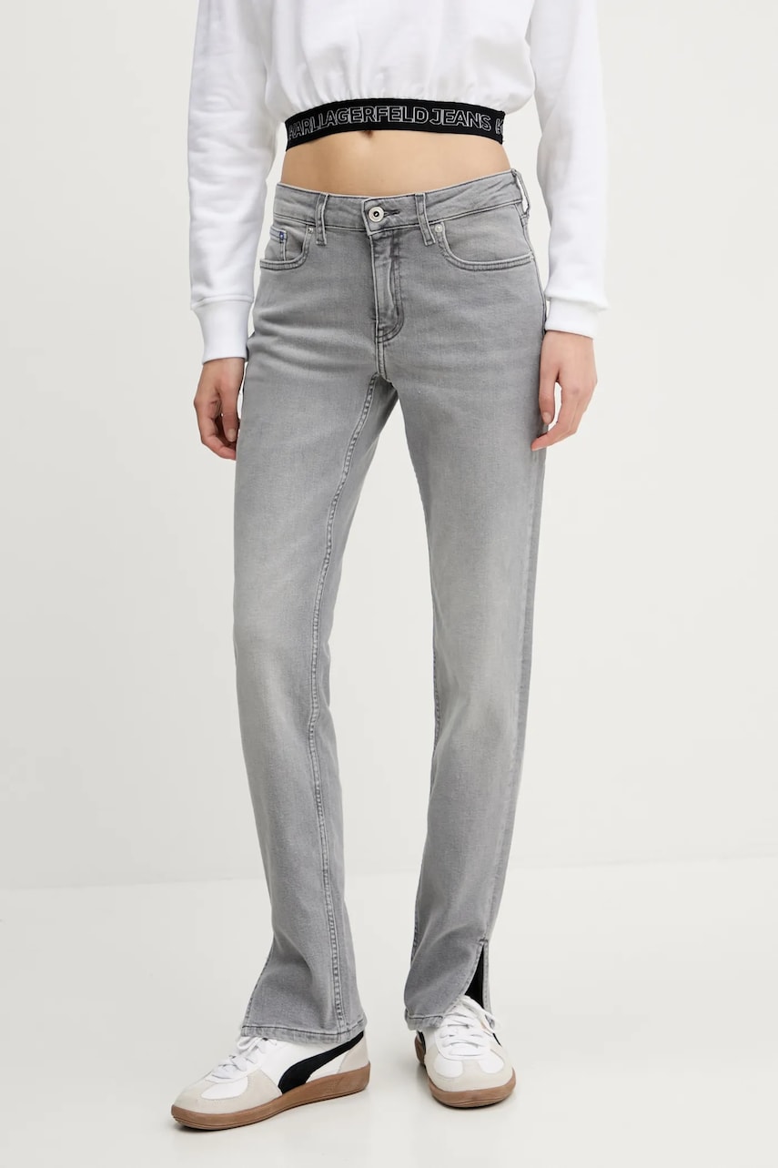 Levně Džíny Karl Lagerfeld Jeans dámské, šedá barva, A2W10134
