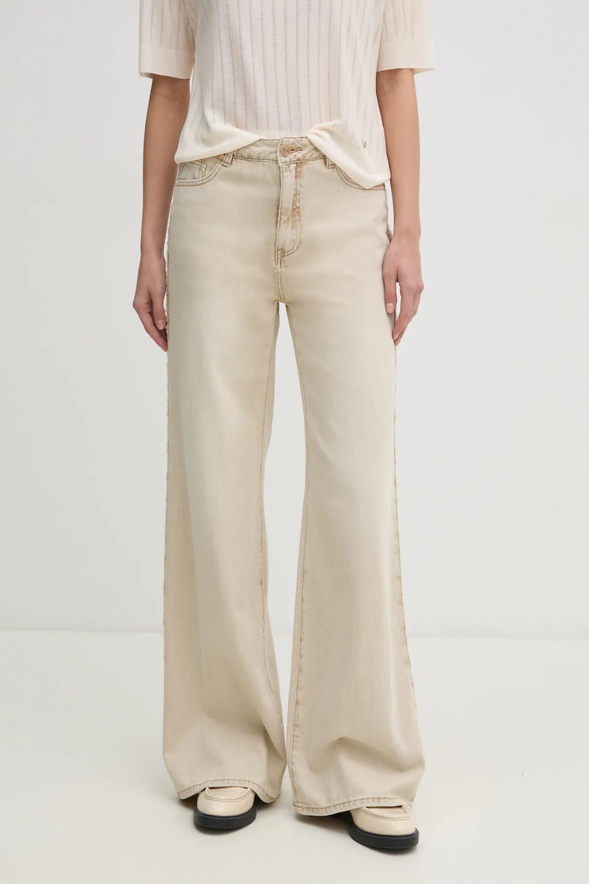 Gaudi jeansi femei, culoarea bej, 511BD25032