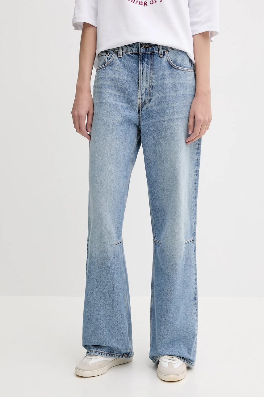 Levně Džíny Fiorucci Light Blue Baggy Jeans dámské, high waist, W02SMDJE181DN01DN01